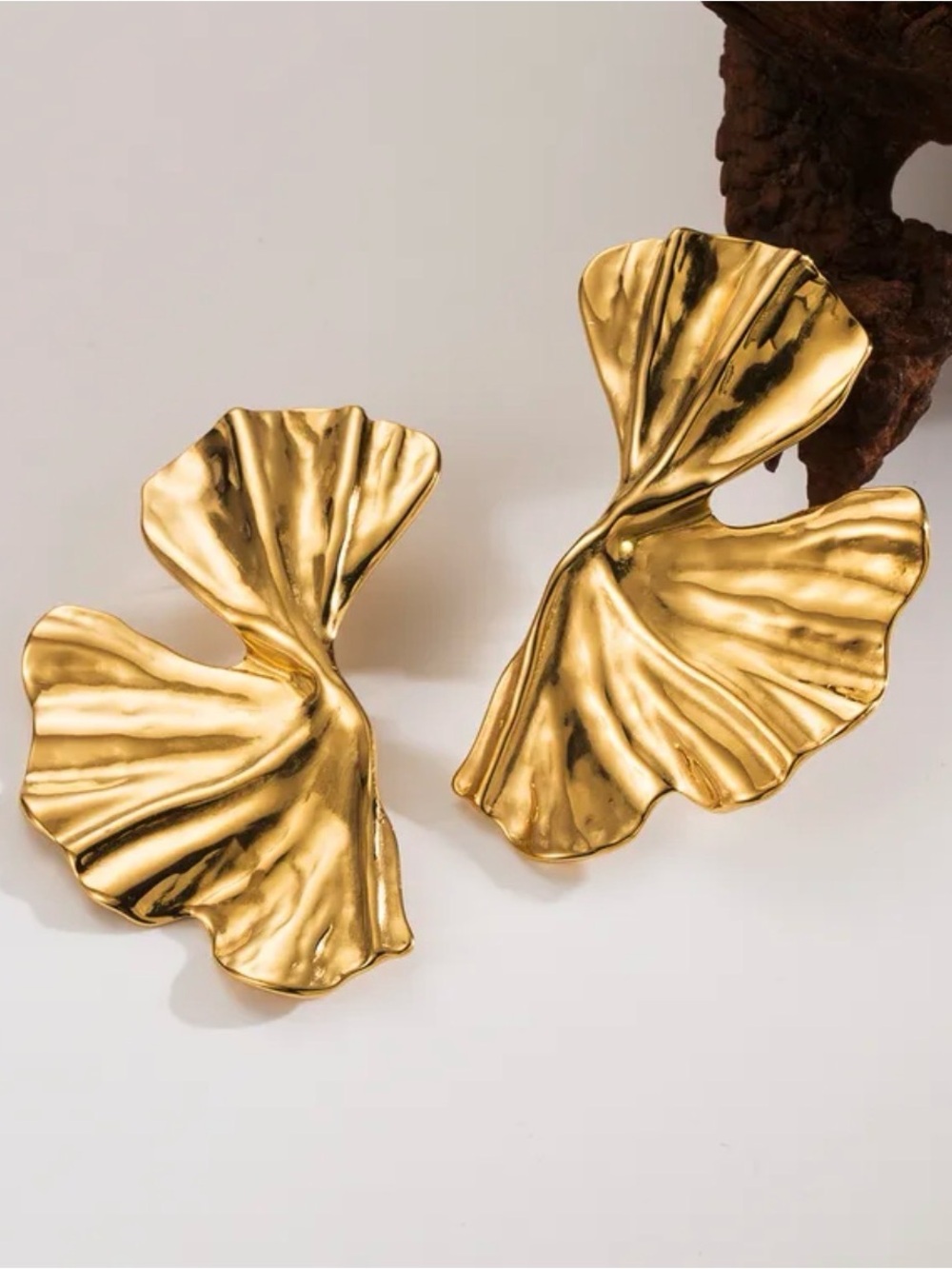 Gold Leaf Statement Earrings - Women Accessories